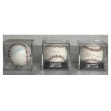 3 Official Major League Autographed Baseballs/
