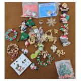 Holiday jewelry brooches, earrings, ring, etc