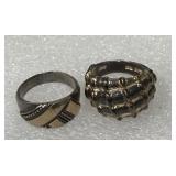 Pair of sterling silver rings