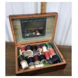 Victorian era box full of thread