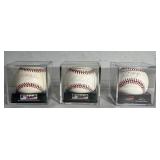 3 Autographed Official Major League Baseballs /