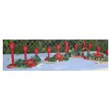 4 Old MCM Red Candelabra / Candoliers