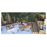 Large lot Christmas - steel trees, snowman