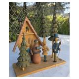 Carved wooden carolers