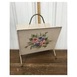 Pink floral magazine rack