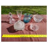 Hand blown pitcher, antique glass, etc