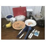 Corningware, pie plates, measuring cups,