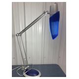 HEAVY Blue shade desk lamp