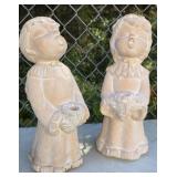 Pair vintage "ornamental arts" TX carolers candle