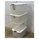4 Clear Storage Tubs