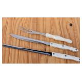 Cutco Knife Lot- (white handle) Carving Set and