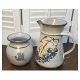 2pcs signed Howell?? Studio art pottery - base &