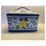Lemon ceramic bread box.  11ï¿½ x 6ï¿½ x 6ï¿½
