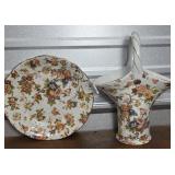 Baum Bros Porcelain basket & plate - formalities