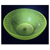 Bowl - Glows green clear glass - glows with