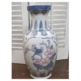 Porcelain Bird & Cherry Blossom Vase