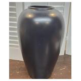 Large Haeger satin black pottery vase