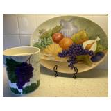 Hand painted crock 8ï¿½ x 5ï¿½.  Signed hand painted