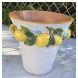 Terracotta lemon flower pot / vase