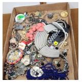 Costume jewelry necklaces, bracelets, brooches,