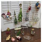 Christmas ornaments and tree figure sculpture