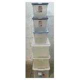 6 Tubs w/lids / assorted sizes