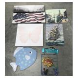 Paintings, welcome sign, wall art