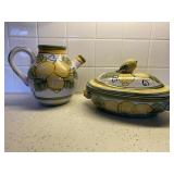 Lemon pitcher 9ï¿½ x 11ï¿½. Lemon covered dish 12ï¿½ x