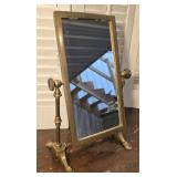 Vintage Brass Tabletop Vanity Shaving Mirror -