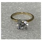 14k Gold Ring Cubic Zirconia Solitaire