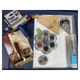 Punches & MANY brads for paper.  1 brayer, 1