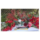 Christmas poinsettia garland, bling sprigs,