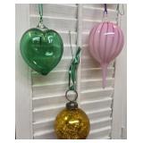 3 Large Glass Ornaments / Bulbs