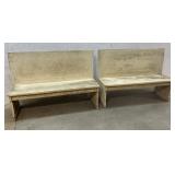 2 Wooden Booth Benches 54/19/38