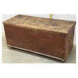 6 Board Blanket Chest Old Red Paint 46/19/21