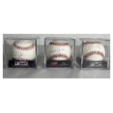 3 Autographed Official Major League Baseballs /