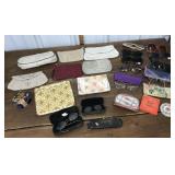 Beaded purses, glasses, sunglasses, pill box,