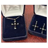 .925 signed silver Danbury Mint Cross pendant and
