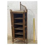 1 Door Bamboo Corner Cabinet/ needs work 24/15/59