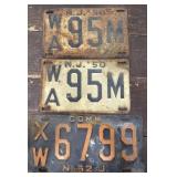 Pair ï¿½50s NY license plates and ï¿½52 plate