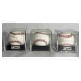 3 Autographed Official Major League Baseballs /