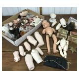 Doll making parts, blocks, mask, Brass Deputy
