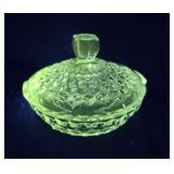 Covered candy dish - Glows green under strong UV