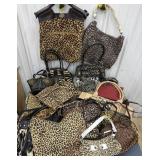 Animal print purses and accessories in large zip