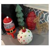 Christmas Santa, plastic reindeer metal ,ceramic