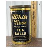 White rose tea tin