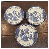 3 Wedgewood Schweppes Blue Willow bowls - small