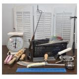 Basket nice utensils - kitchen junque