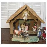 1950s Nativity set - plastic / cardboard