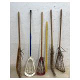 5 Lacrosse Sticks